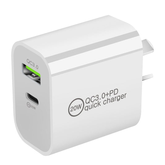 Free shipping-20W DUAL USB+Type C QC3.0+PD Quick Charger AU Wall Plug Adapter