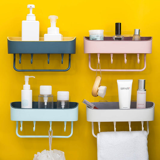 Free shipping- Multifunction Drainage Shelf Bathroom Kitchen Organizer with Hooks