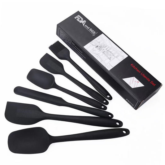 Free shipping-6pcs Silicone Spoon Utensil Spatula Set