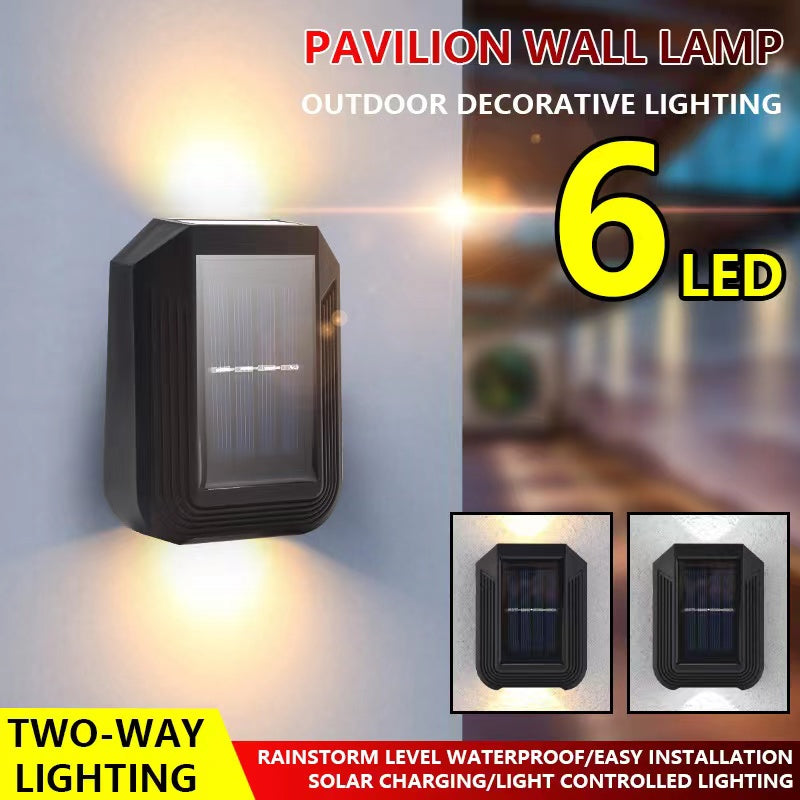 Free shipping- LED Solar Powered Waterproof Wall Light Fence Outdoor Garden