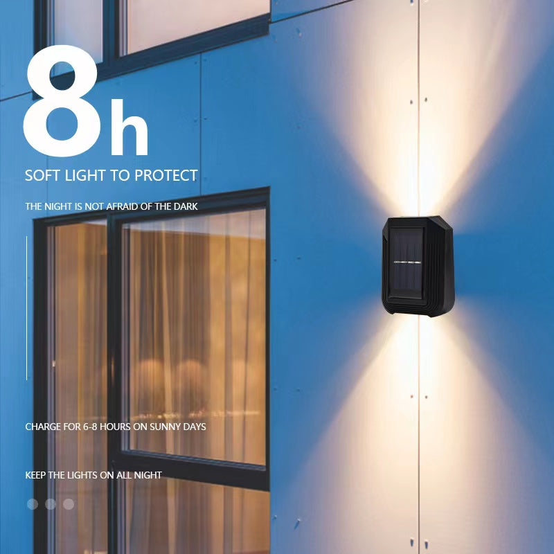 Free shipping- LED Solar Powered Waterproof Wall Light Fence Outdoor Garden