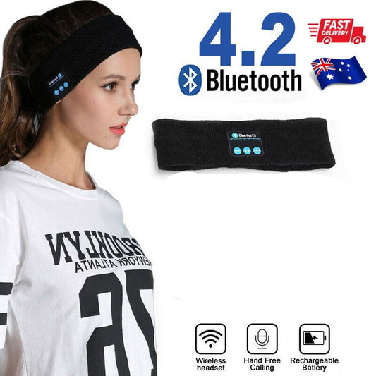 Free shipping- Sleep Headset Bluetooth Wireless Stereo Earphone Headphone Sports Headband w/Mic