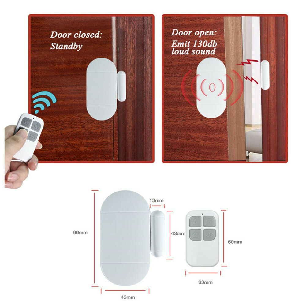 Free shipping- Wireless Anti-Theft 130dB Alarm Door Window Magnetic Sensor w/Remote Control