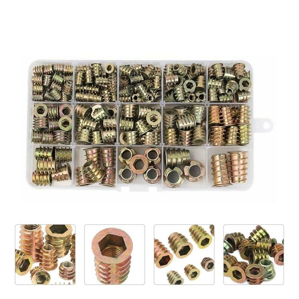 Free shipping- 230pcs Threaded Inserts Nuts Wood Insert Assortment Tool Kit M4-M10 Furniture