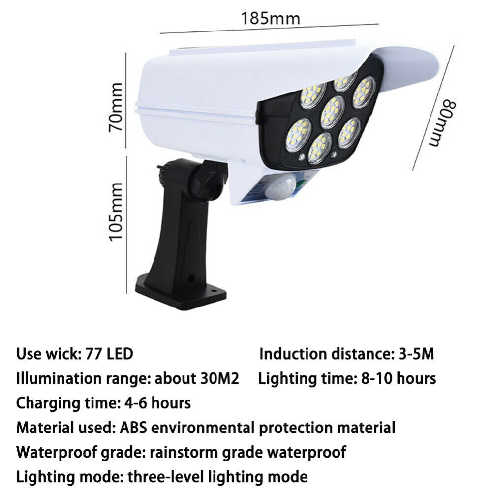 Free shipping- Solar Powered 77 LED Outdoor Sensor Light Fake Security Camera