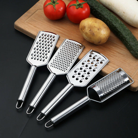 4pcs Stainless Steel Kitchen Grater Handheld Slicer Cheese Fruit Vegetable Zester