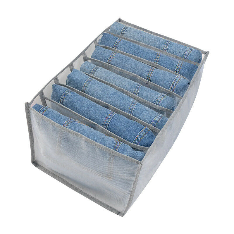 A Pair of Mesh Storage Bag Clothes Jeans Pants Drawer Organizer Boxes Foldable Set