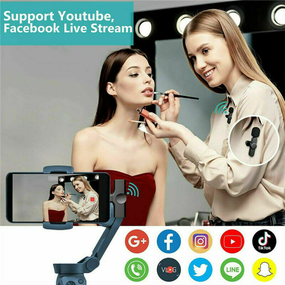 Free shipping- Wireless Lavalier Microphone Mic For Android Phone iPhone ipad Vlog Live Stream