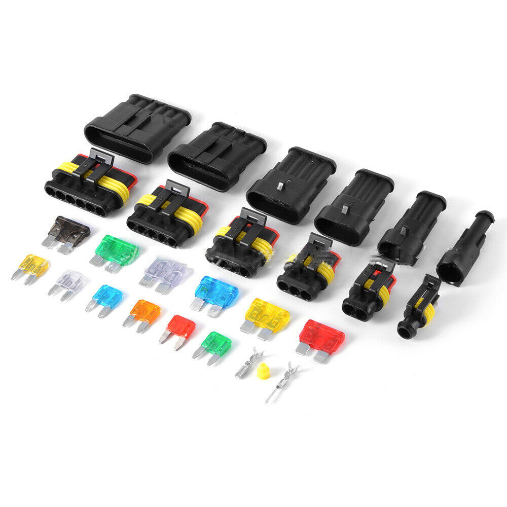 Free shipping- 240 Pcs 12V Electrical Terminal Wire Connectors Kit 1/2/3/4/5/6 Pin Waterproof