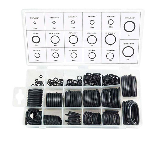 Free shipping- 222pc 17 Size O - Ring Assortment Imperial / SAE Rubber Washer Kit