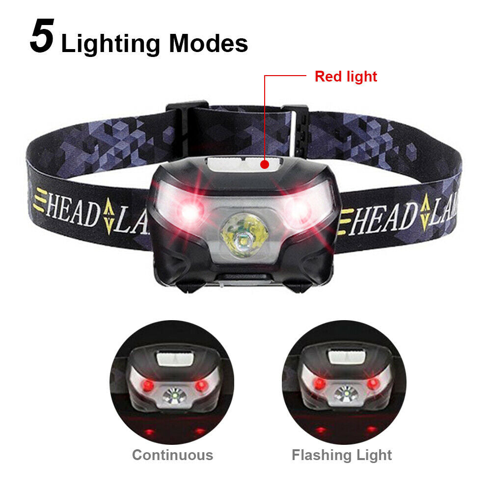 Free Shipping - Waterproof Head Torch LED Headlamp Flashlight USB Rechargeable Camping Fish CREE