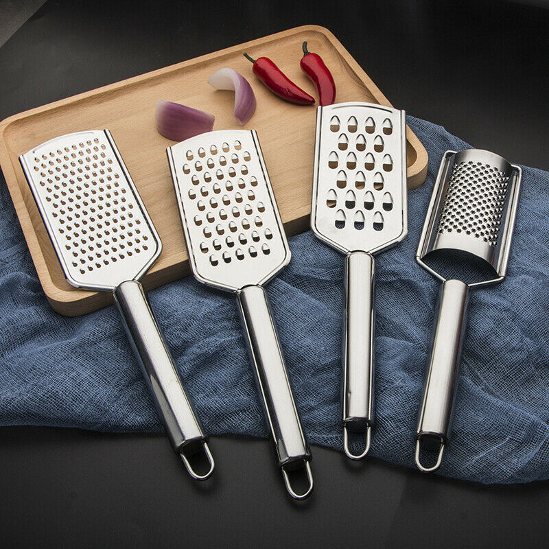 4pcs Stainless Steel Kitchen Grater Handheld Slicer Cheese Fruit Vegetable Zester