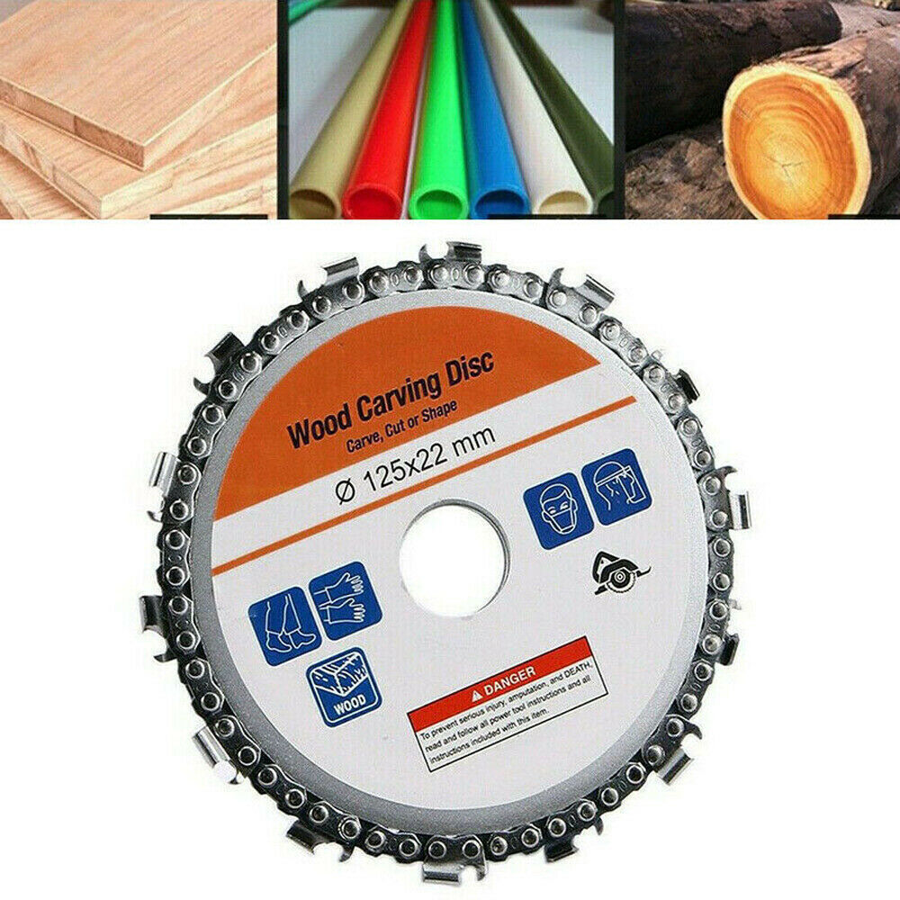 5 inch 14 Tooth Woodworking Chain Plate for Angle Grinder Wood Carving Disc