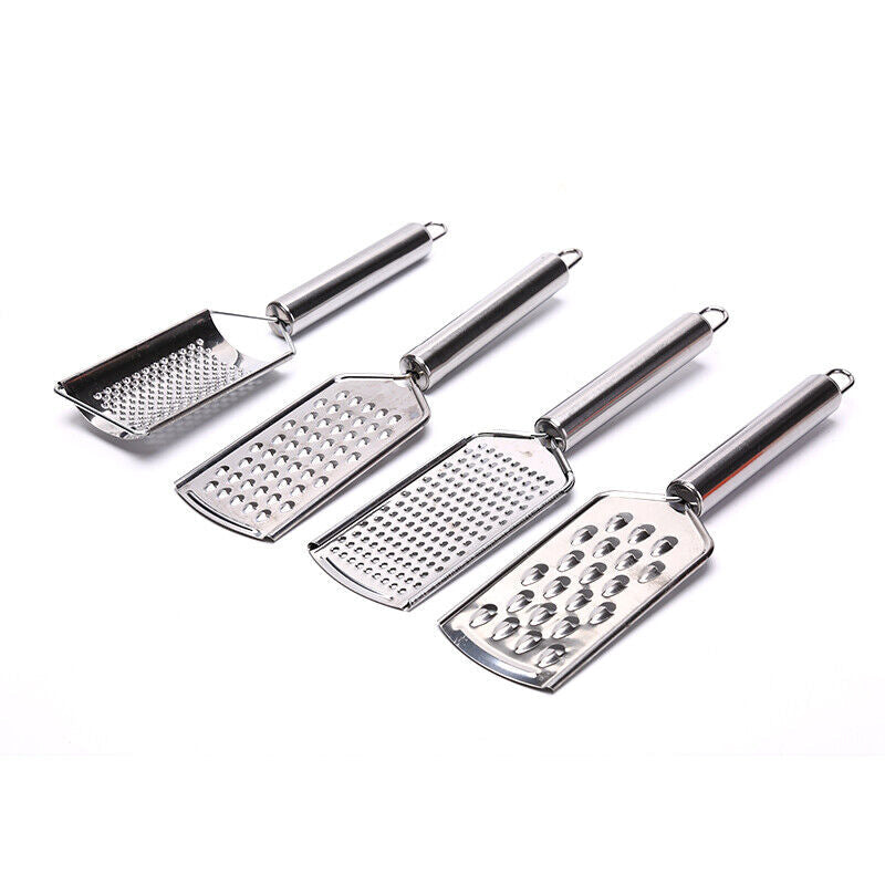 4pcs Stainless Steel Kitchen Grater Handheld Slicer Cheese Fruit Vegetable Zester