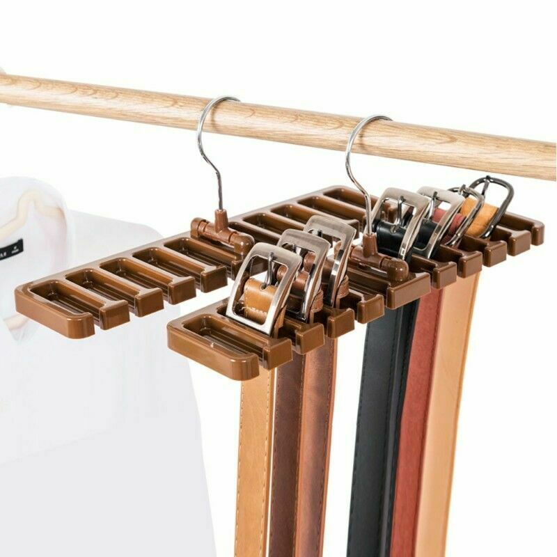 Free shipping-10 Holes Men Rack Organizer Belt Scarf Tie Holder Plastic Necktie Hanger