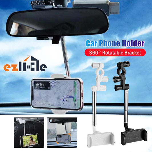 360° Rotation Car Truck Phone Holder Rearview Mirror Mount For Mobile Phone GPS