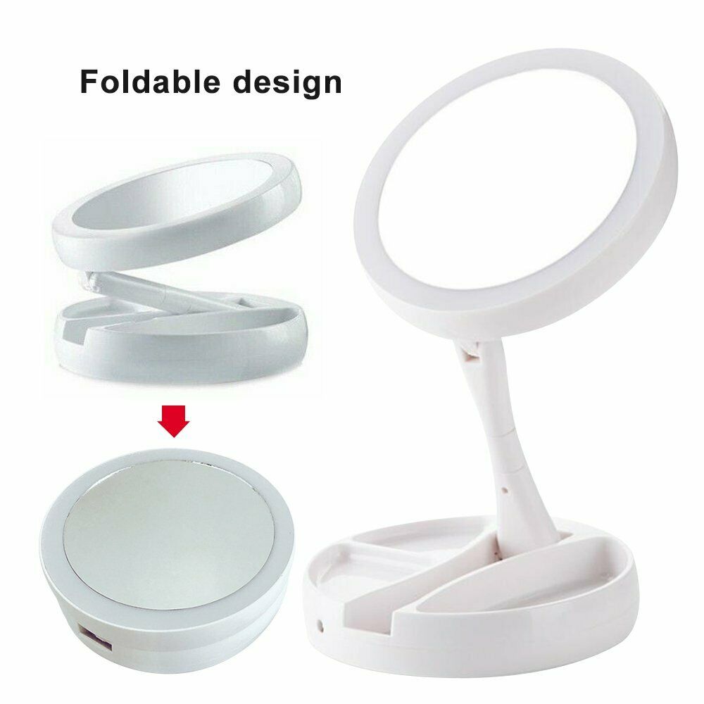 Free shipping- LED 10X Magnifying Double Side Makeup Mirror