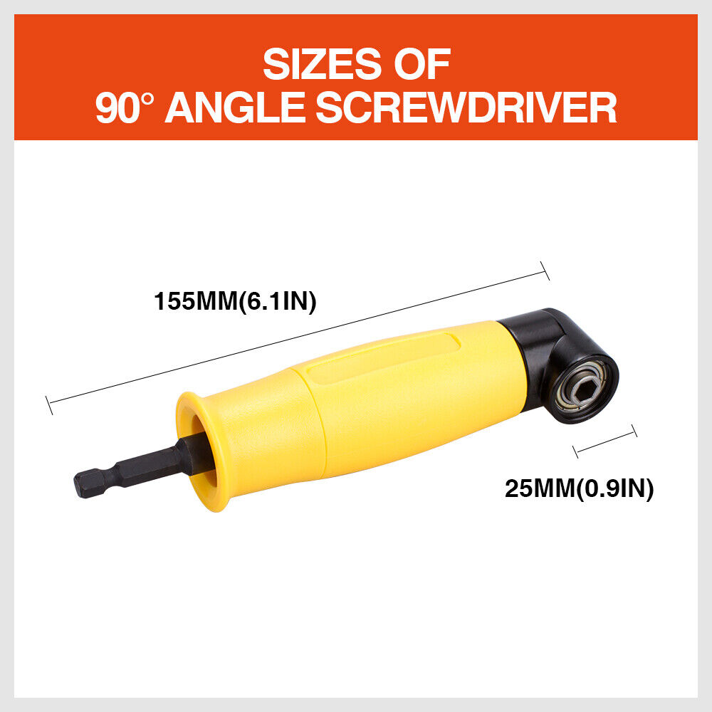 Right Angle Drill Attachment 90° Degree Drill Adapter 1/4" Drive Key Adaptor