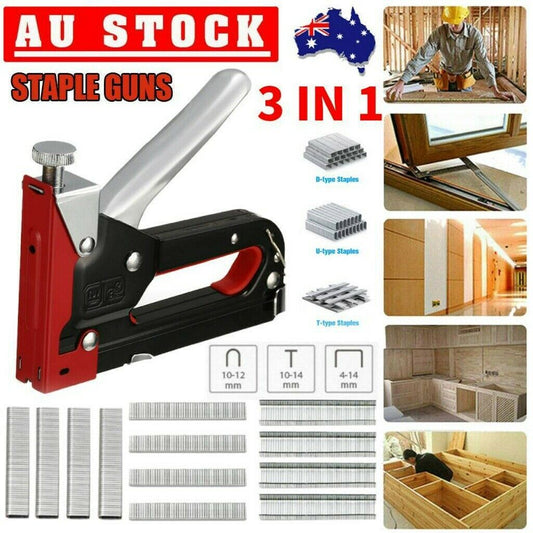 Free shipping- Staple Gun 3 in1 Heavy Duty Fastener tool Tacker 3000 Staples Upholstery Stapler