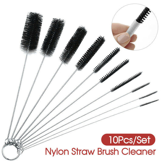 Free shipping- 10Pcs Nylon Straw Brush with Key Ring