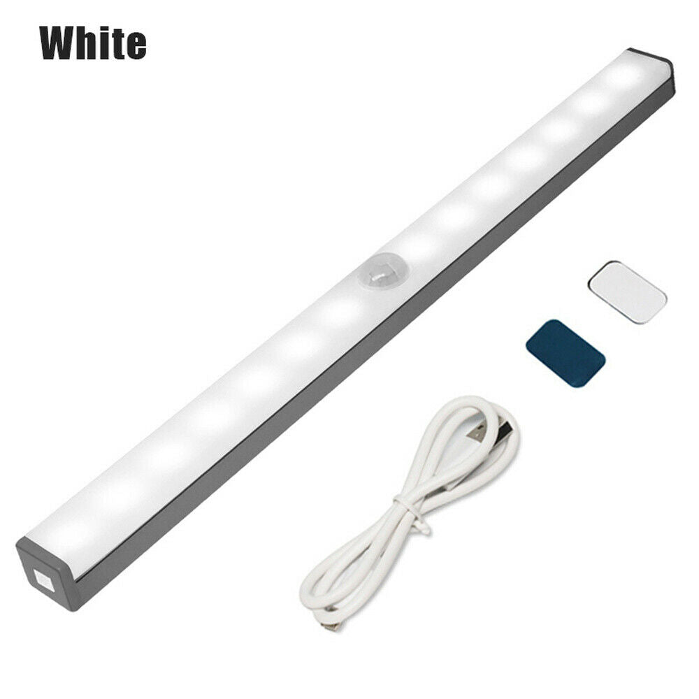 Free shipping-10CM/ 20CM/ 30CM LED Wireless PIR Motion Sensor Closet Lights USB Rechargeable Light Strips Lamp