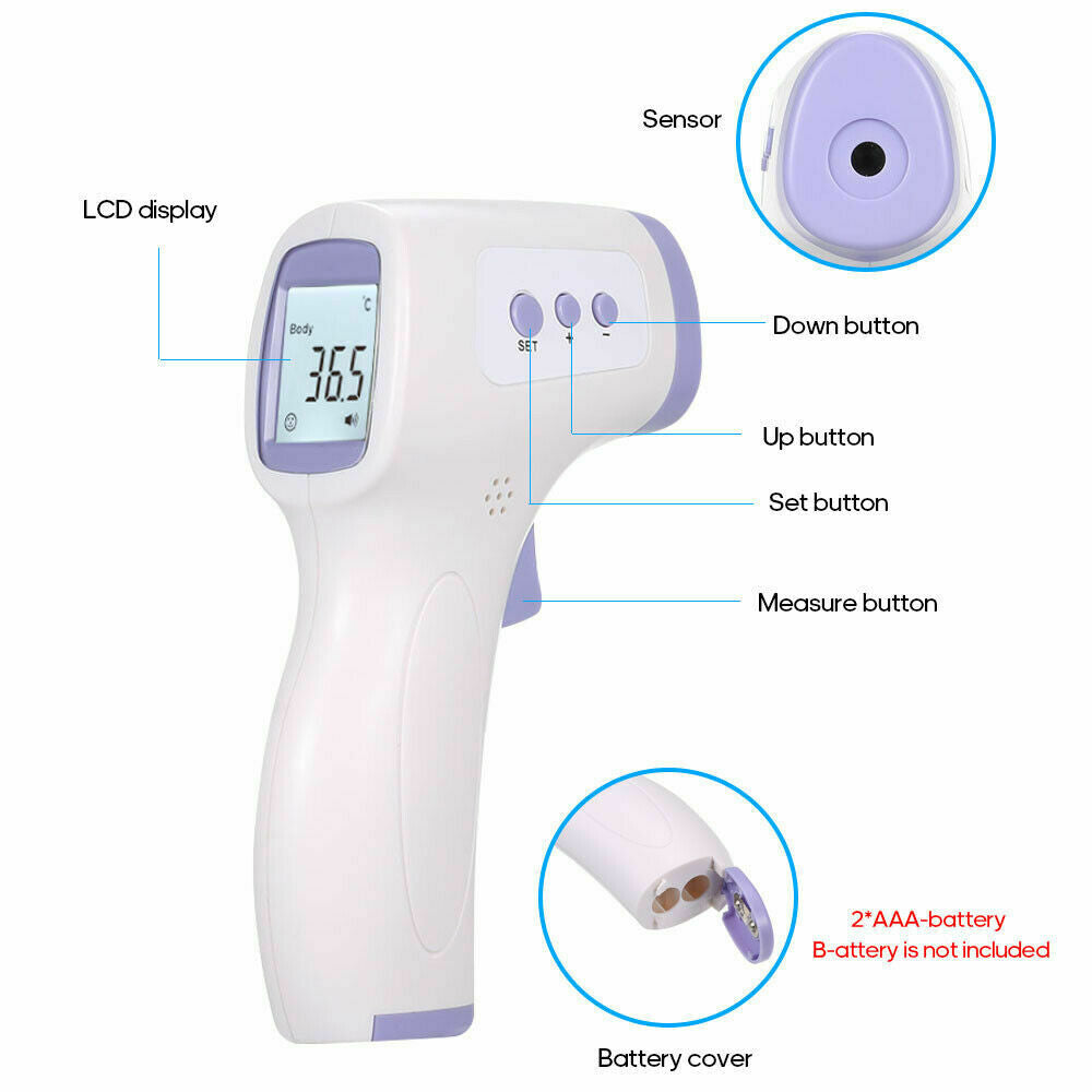 Free shipping-Thermometer Forehead Non-contact Infrared Temperature Digital Body Baby Adult