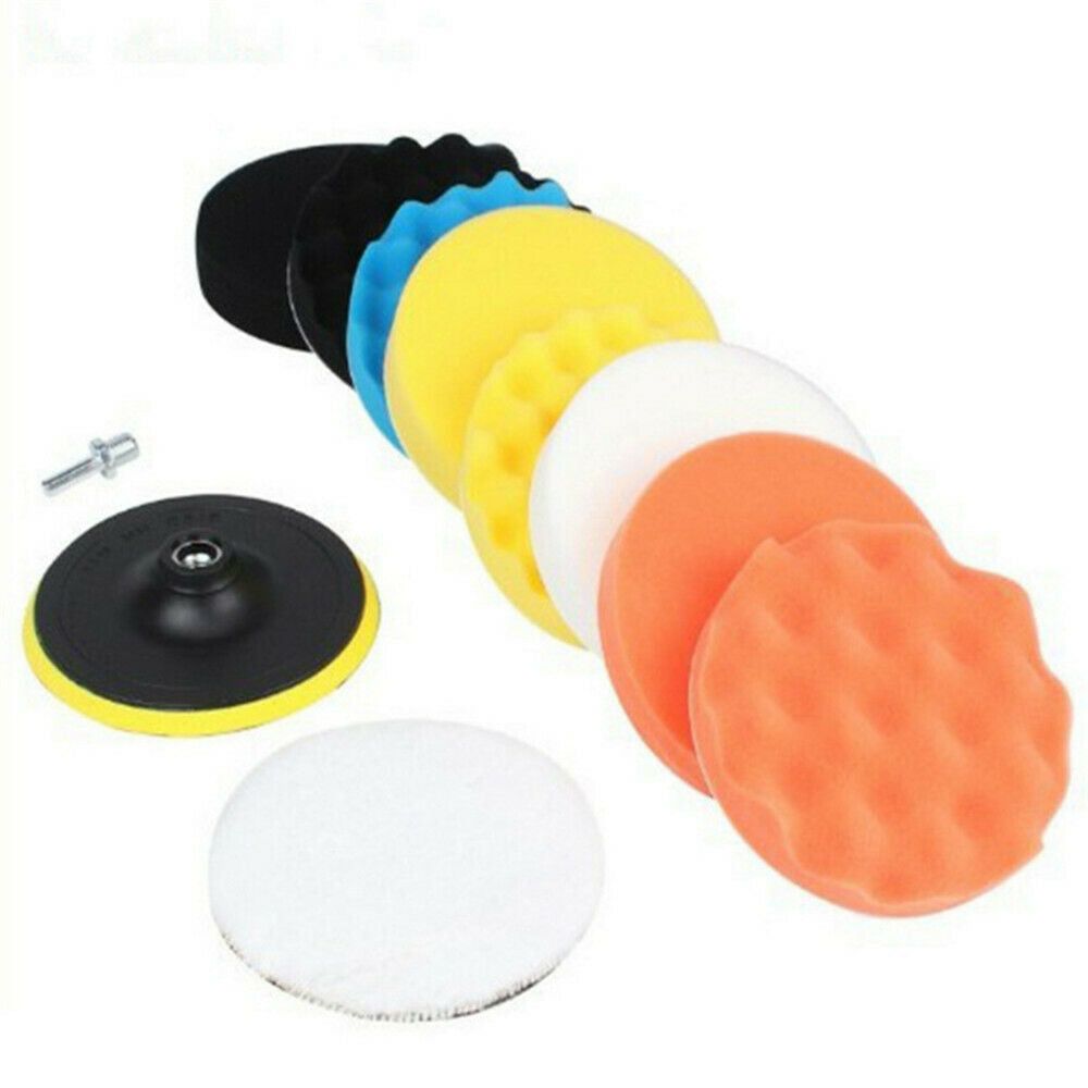 Free shipping- 22Pcs 3inch Buffing Pads Sponge Woolen Waxing Buffing Pad Kit Drill Adapter