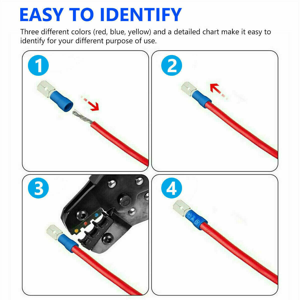 Free shipping- 280Pcs Waterproof Cable Lug Ring Battery Copper Tube Connector Kits Terminal Crimper Flat