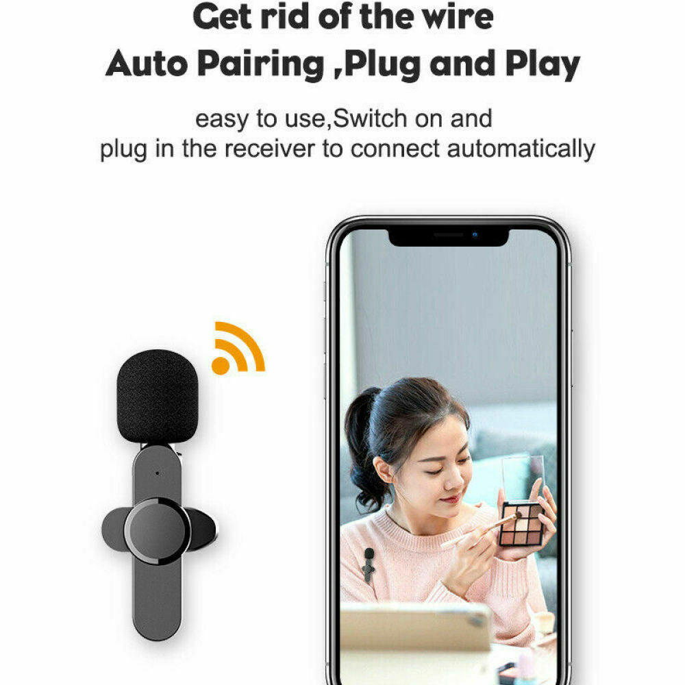 Free shipping- Wireless Lavalier Microphone Mic For Android Phone iPhone ipad Vlog Live Stream