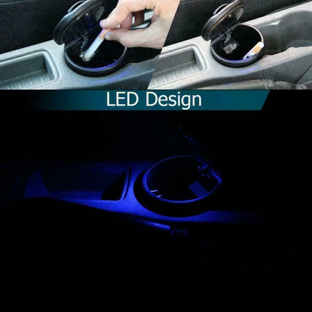 Free shipping- Portable LED Car Ashtray Flame Retardant Smokeless Cigarette Holder