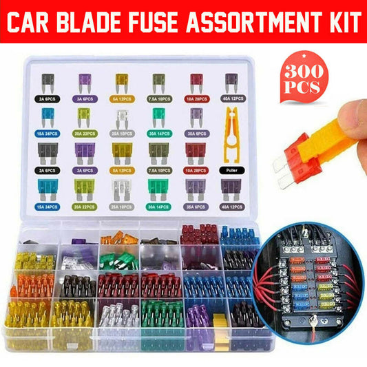 Free shipping- 300x Standard Blade Auto Car Assorted Fuse Assortment Kits Sets 2A-35A With Box