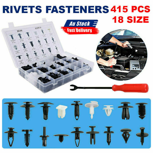 Free shipping- 415Pcs Car Plastic Fasteners Trim Clip Rivets