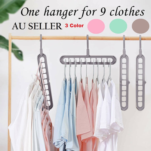 Free shipping- 3PC/6PC/9PC Multipurpose Clothes Hanger Space Saving Folding Hook Wardrobe Rack Coat Pants