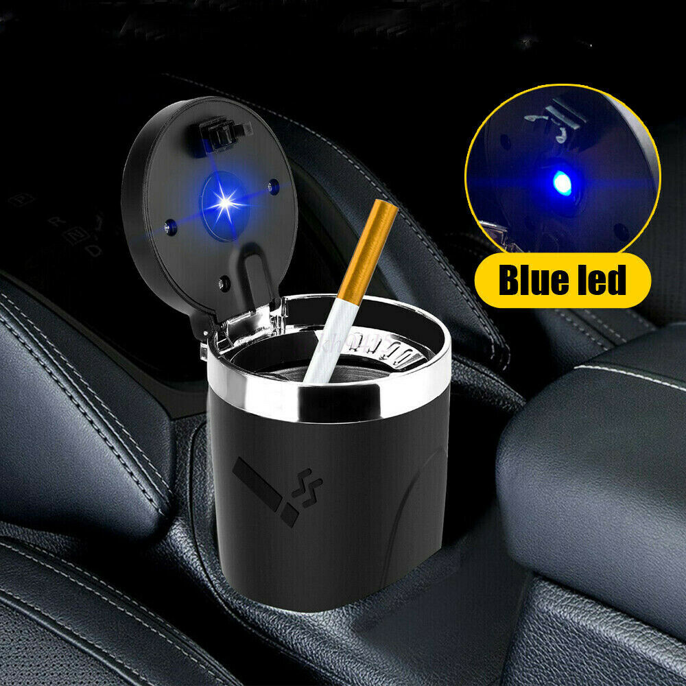 Free shipping- Portable LED Car Ashtray Flame Retardant Smokeless Cigarette Holder