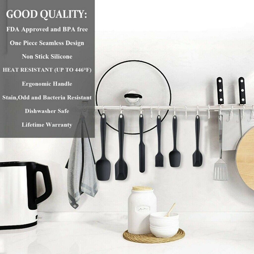 Free shipping-6pcs Silicone Spoon Utensil Spatula Set